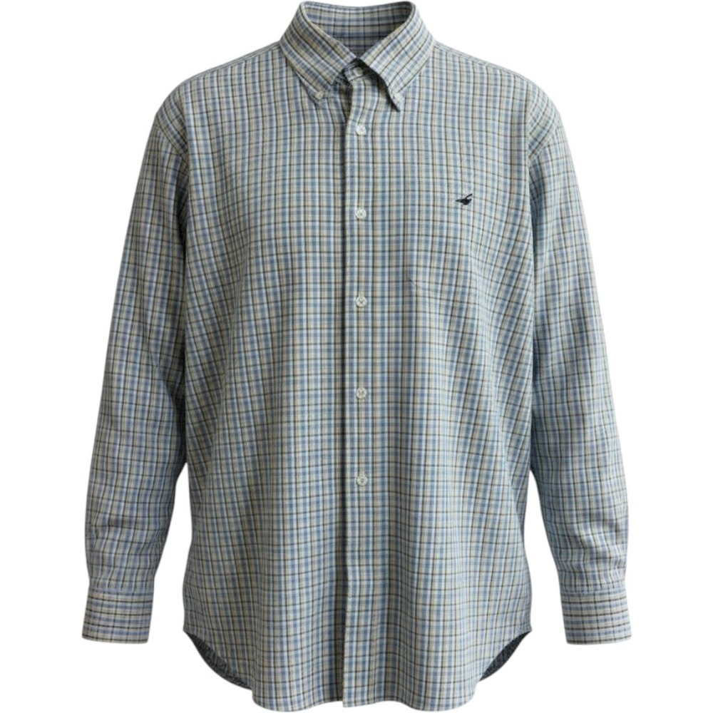 Properly Tied Mens XXL Plaid Bamboo Blend Button Down Shirt Blue Green